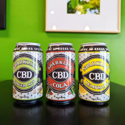 Sparkling CBD Sodas. Ginger Ale, Cola, and Lemonade Sparkling CBD Beverages.